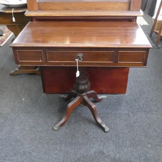 REGENCY STYLE MAHOGANY PEDESTAL HALL TABLE W.805mm