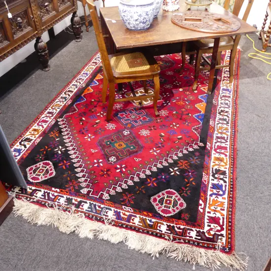 HAND KNOTTED PERSIAN SHIRAZ ALL WOOL RUG 2770x1700mm