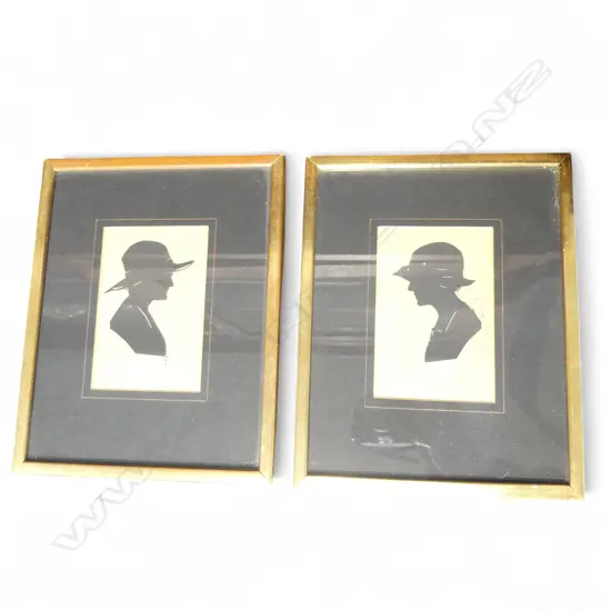 2 FRAMED SILHOUETTES, DOROTHY M. LOUIS, 140x90mm