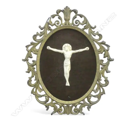 CRUCIFIX IN ORNATE FRAME 420x355mm overall