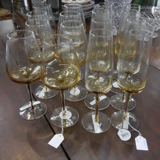 SET OF 8 BROSTE COPENHAGEN FLUTE GLASSES