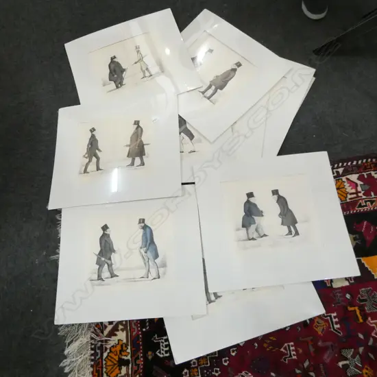 12 B. W. CROMBIE MOUNTED PRINTS 'MODERN ATHENIANS' EDINBURGH MID 19thC 265x310mm 