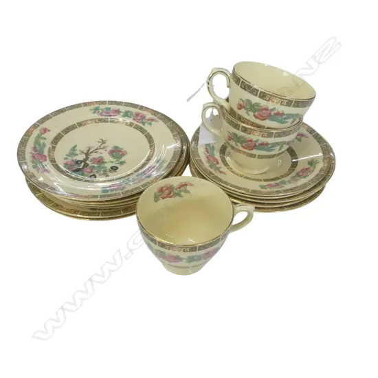 ASST. NEW HALL TEA CHINA, BURLEIGH WARE JUG, STG SILVER CAP VASE H.150mm, TUNSTALL N.Z. COM. BOWL etc