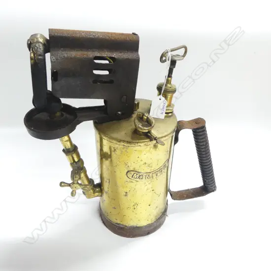 LARGE BRASS, BRITISH MONITOR BRAND, BRAZING/BLOW-TORCH. H.400mm (From the Estate of Tommy Doyle)