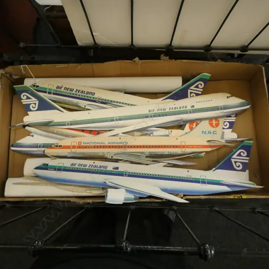 COLLECTION OF AIR NZ  & NAC CARDBOARD CUT OUT PLANES & POSTERS L890MM