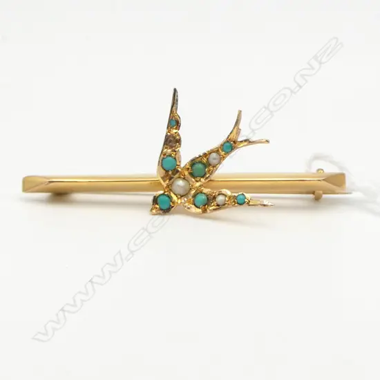 9ct SWALLOW BROOCH, 1.59gm