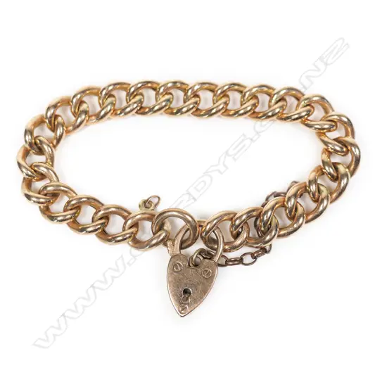 A vintage 9ct rose gold curb link bracelet,