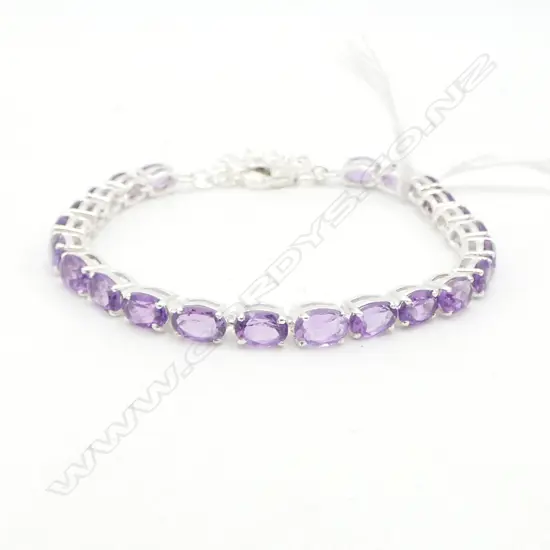 SILVER AMETHYST GEMSET BRACELET