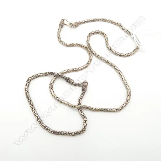 S/SILVER EASTERN STYLE NECKCHAIN & BRACLET 38GMS