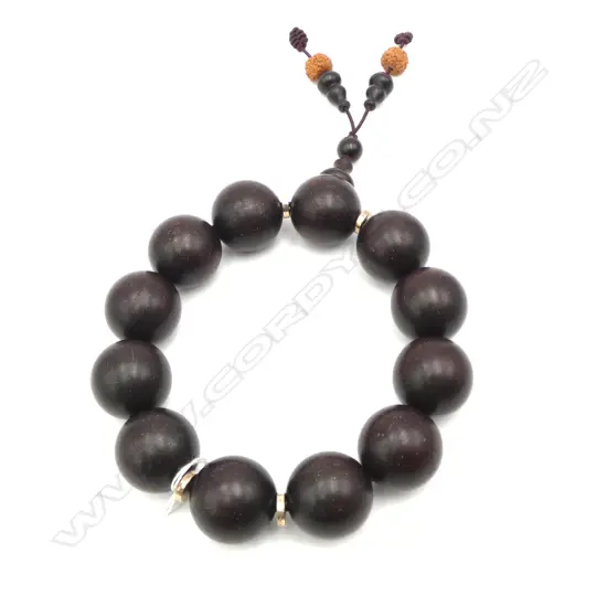 ZITAN BEAD BRACELET SILVER HIGHLIGHTS