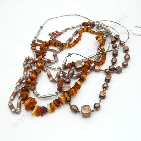 GRADUATED BALTIC NECKLACE + 3 OTHER NECKLACES