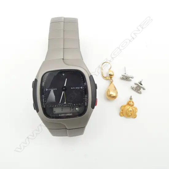 CITIZEN WATCH, PR STG SILVER EARRINGS, 2 SINGLE EARINGS