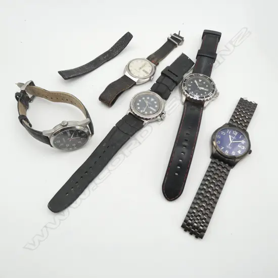 5 GENT'S WRISTWATCHES INCLDS; SEIKO, OLYMPIC, PULSAR & TIMEX