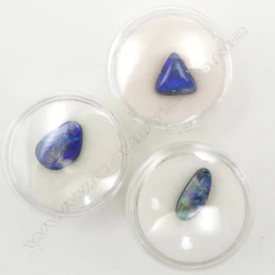 3 AUS. OPAL DOUBLETS; 3.01ct, 4.1ct & 3.34ct