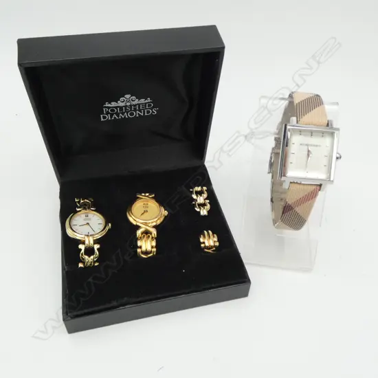 3 WRIST WATCHES; BURBERRY, CITIZEN, ESQ