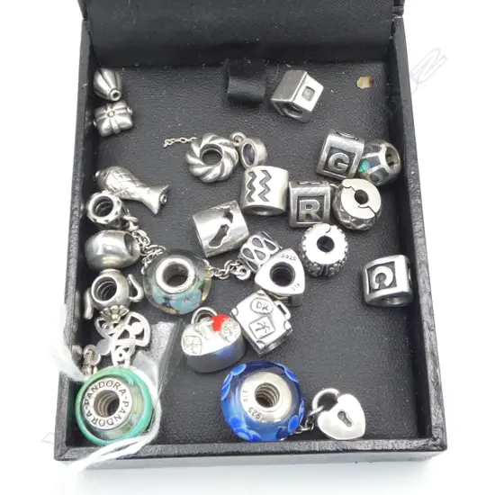 BOX OF 24 S/SILVER PANDORA & OTHER CHARMS