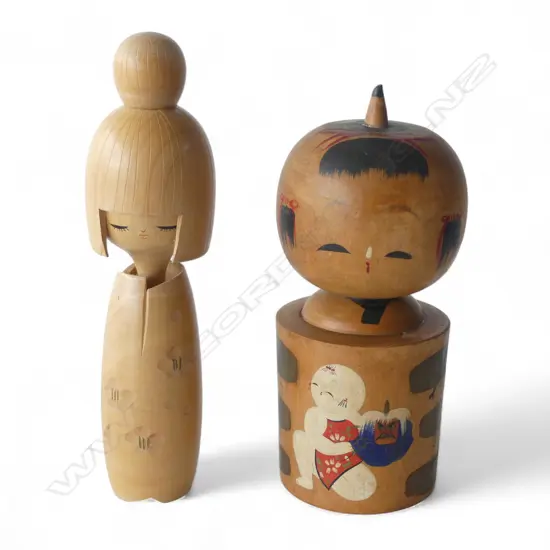TWO 1960's JAPANESE KOKESHI DOLLS