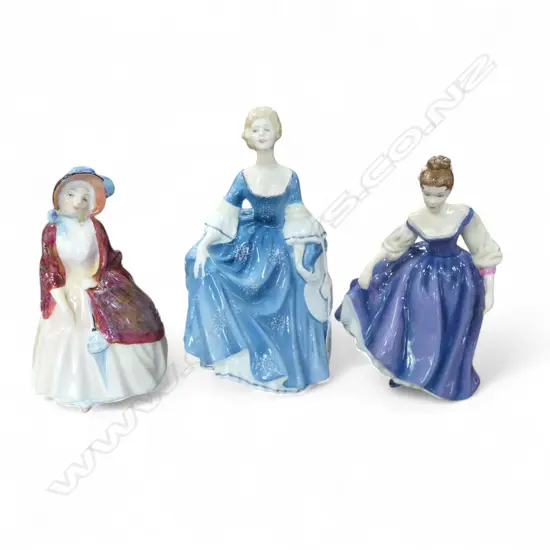 3 ROYAL DOULTON FIGURES; 'HILARY', 'ALYSSA' & 'PAISLEY SHAWL' H.160mm