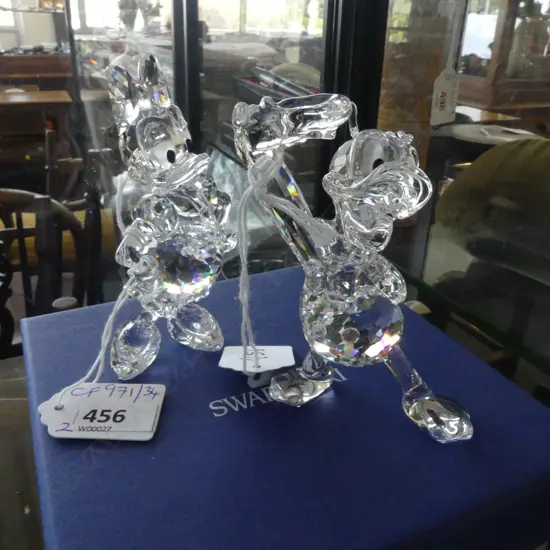 SWAROVSKI DONALD DUCK H.95mm & DAFFY DUCK H.100mm, BOTH BOXED