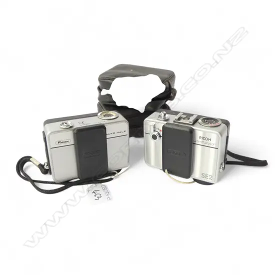 2 VINTAGE RICOH CAMERAS; SE2 & AUTO HALF MODELS, BOTH IN BAG
