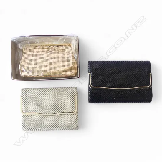 3 METAL MESH HAND BAGS W.225mm