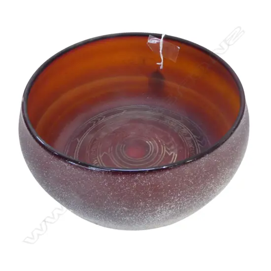 TE RONGO KIRKWOOD RED ART GLASS BOWL Dia.240mm 