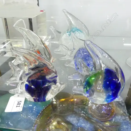 5 ART GLASS FISH H.115mm