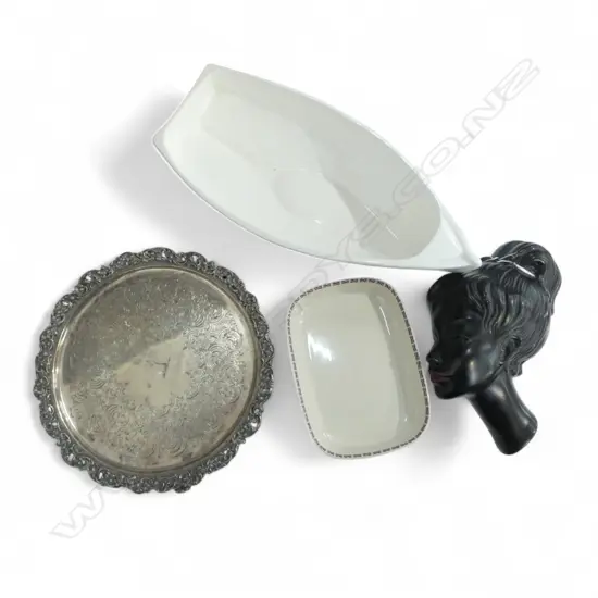 CROWN LYNN DISH, STUDIO CERAMICS DINGHY, BUST & EP DISH