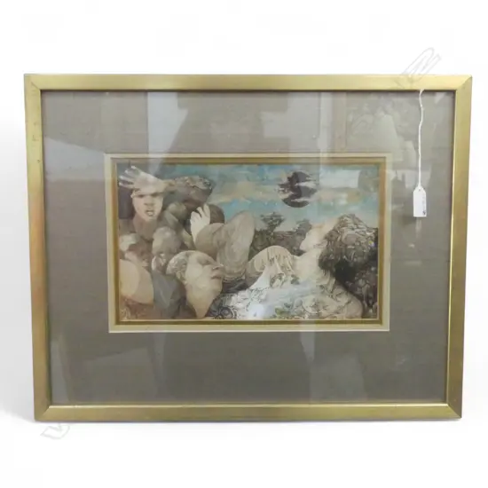 TIMOTHEUS MENSES, ABSTRACT, MIXED MEDIA ON PAPER '75 185x310mm