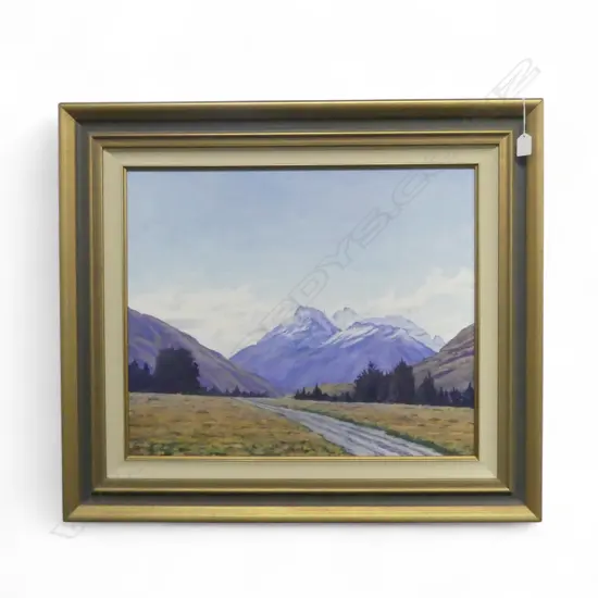 DENIS KING PEAK AND MOUNT EARNSLAW 2000 ACRYLIC AND OIL ON CANVAS SIGNED 490 X 600MM