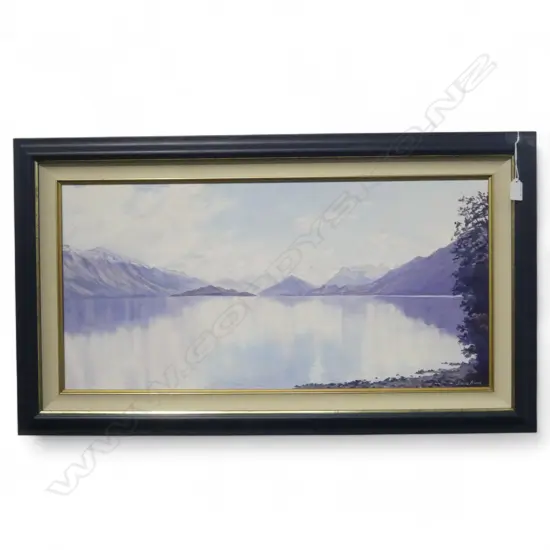 DENIS KING 'LAKE WAKATIPU' OIL ON CANVASBOARD SIGNED 360 X 755MM