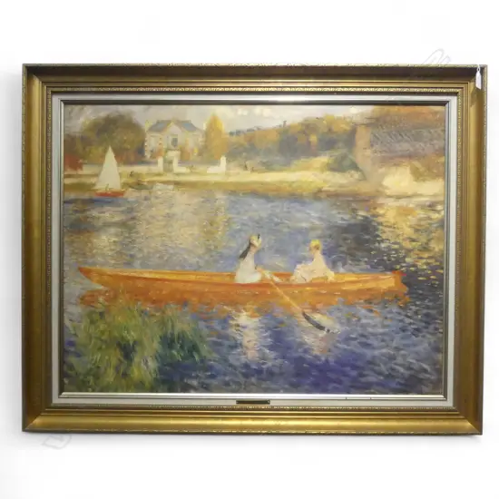 RENOIR PRINT ON CANVAS 'BOATING ON THE SEINE' 650x850mm