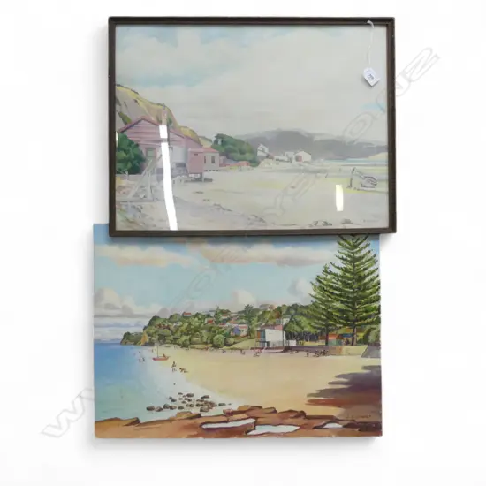 2 LOUISE B. CASBOLT LANDSCAPES; MAIRANGI BAY 460x610mm UNFRAMED, WAIOTAHE BEACH