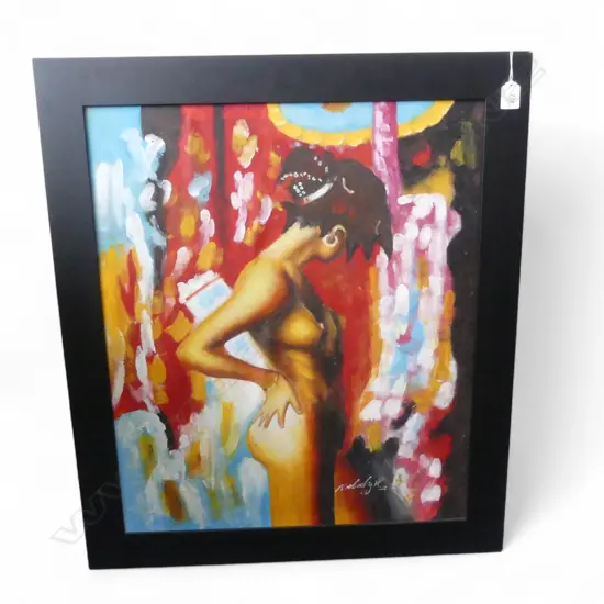 SIGNED NUDE, ACRYLIC ON CANVAS 645x545mm