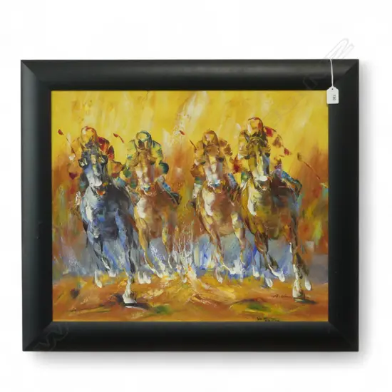 OIL PTG RACE HORSES, H.500 x 580mm 