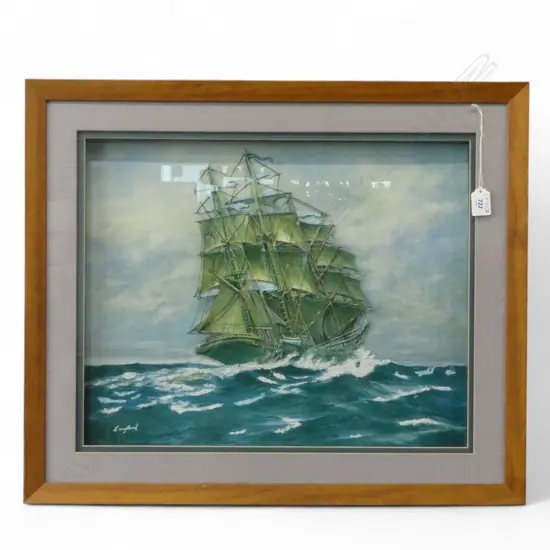 BOX FRAMED 3-D SHIP ARTWORK 400x500mm