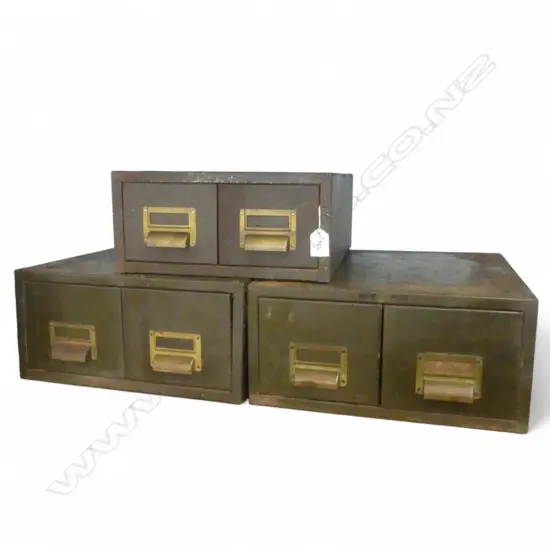 3 2 DRAWER INDUSTRIAL UNITS 360x385x170mm approx. each