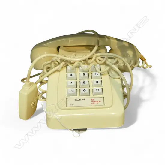 IVORY COLOURED PUSH BUTTON MID CENTURY PHONE