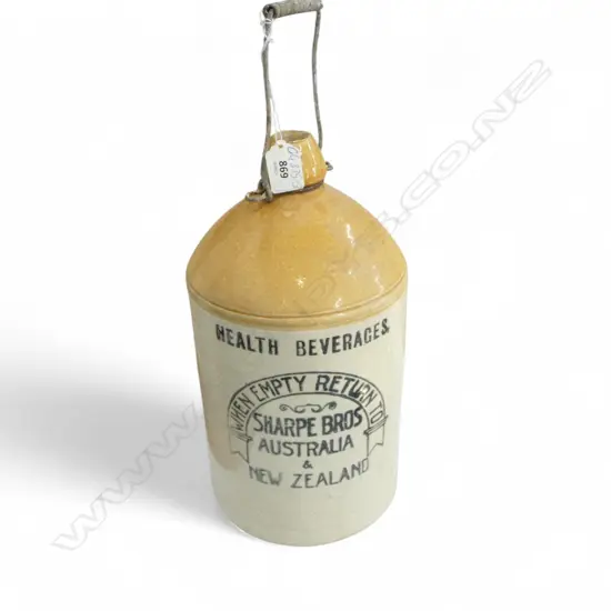 SHARPE BROTHERS STONEWARE CROCK MADE BY R.FOWLER 1912,