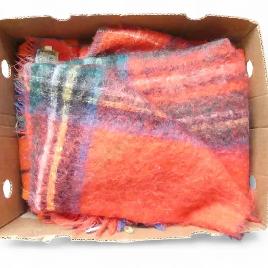 4 VINTAGE BLANKETS INCLUDING TRAVEL & MOHAIR