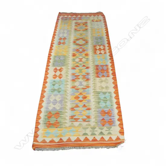 100% WOOL MAIMANA KELIM RUNNER 2000x720mm