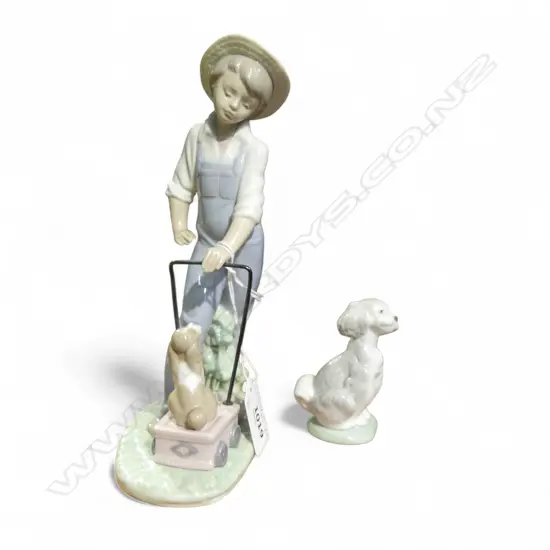 LLADRO FIGURE 'SATURDAY'S CHILD' H.200 + LLADRO SOCIETY DOG FIGURE H.75mm