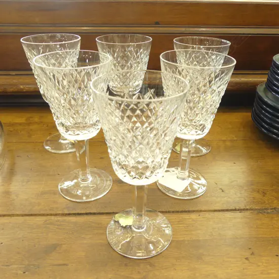 6 WATERFORD CUT CRYSTAL GLASSES H.140mm
