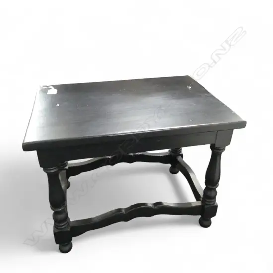 BLACK PAINTED OAK STOOL W.490mm