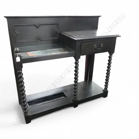 EBONISED OAK HALL TABLE 980x360x890mm