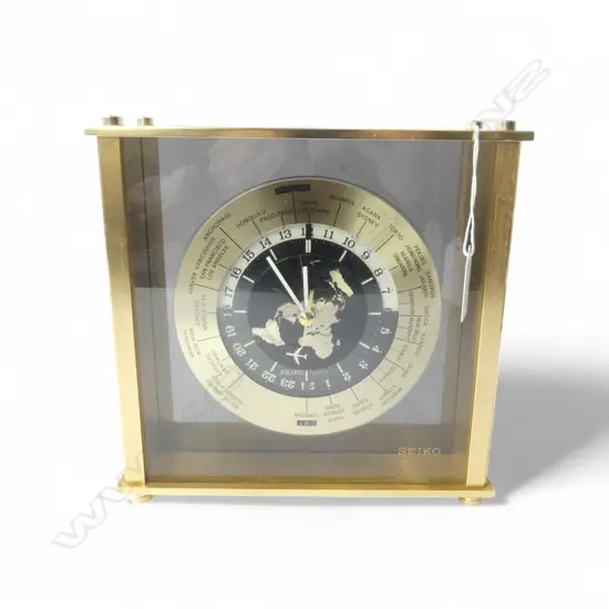 SEIKO WORLD CLOCK H.215mm (battery has leaked in compartment)