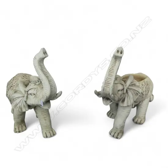 TWO CERAMIC ELEPHANTS L720 H730mm