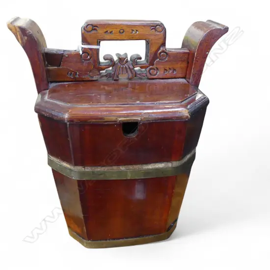 CHINESE LIDDED WOODEN BUCKET H.285mm
