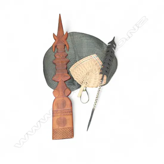 ASST. TRIBAL INCLUDING LARGE WOVEN FAN