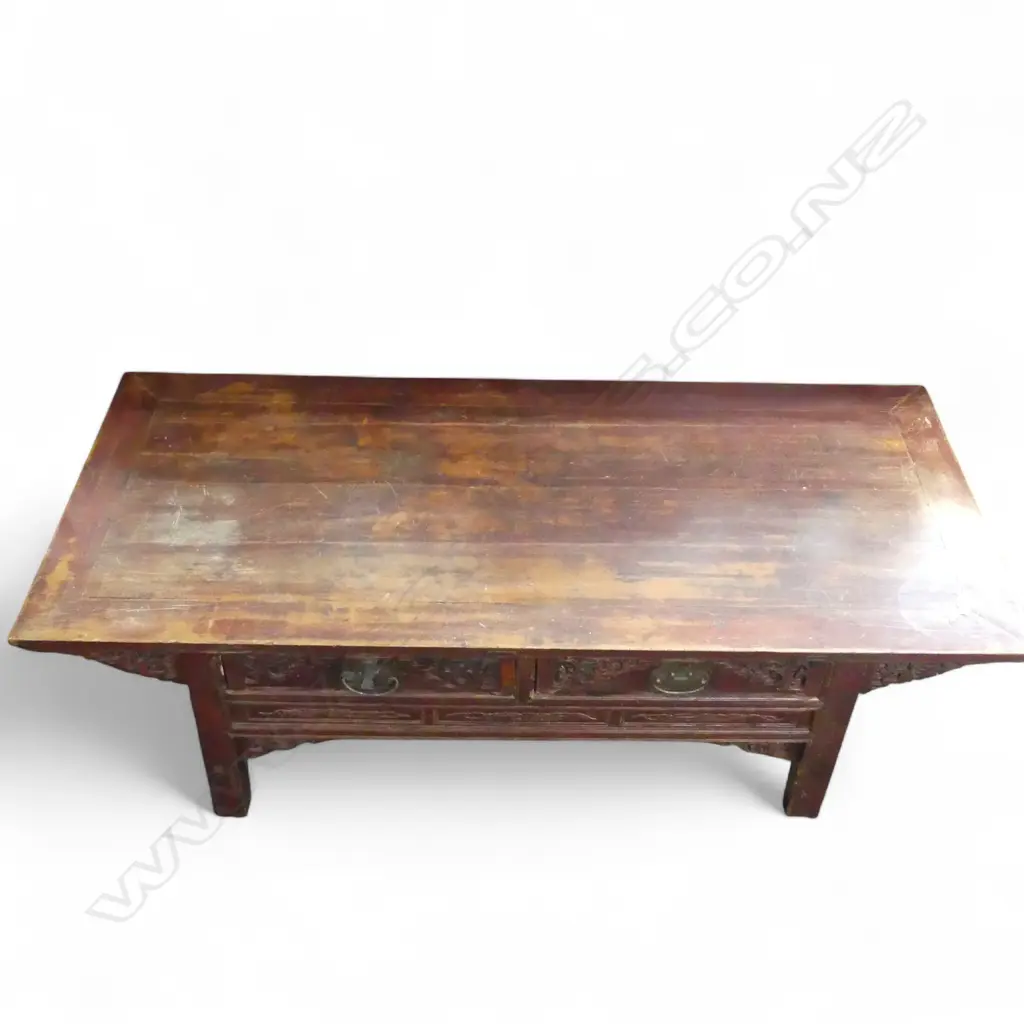 CHINESE OLD ELM 2 DRAWER TABLE 1560x500x450mm Image 1++